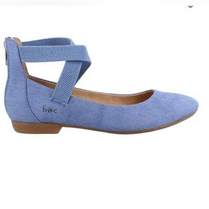 BOC Beatrix Crisscross Strap Denim Fabric Style, size 7.5